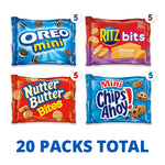 Nabisco classic mix variety pack with 20 assorted snack packs, bite-size cookies and crackers