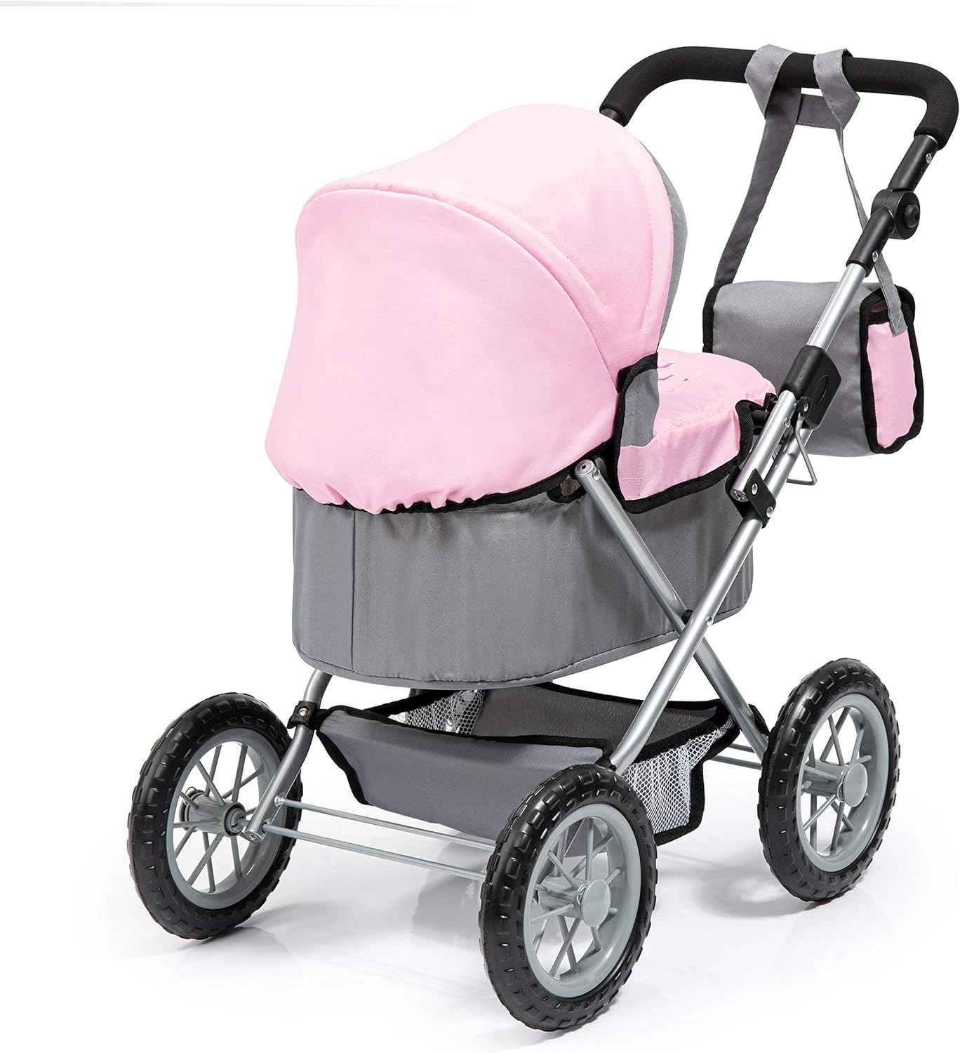 Bayer Design Baby Doll Trendy Pram in Grey/Pink, 67 x 41 x 68 centimeters, 1300800