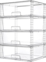 Vtopmart 2 Pack Large Stackable Storage Drawers for Bathroom Closet and Kitchen Pantry