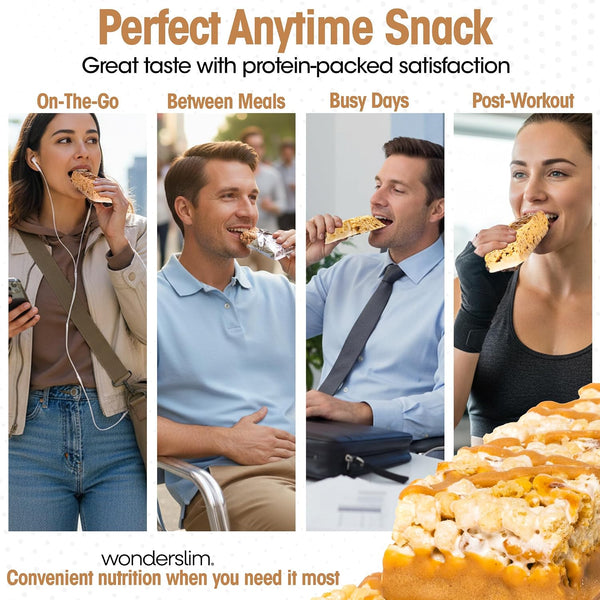 Wonderslim High Fiber Protein Bars for Hunger Control and Satiety