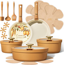 20-piece ceramic cookware set with detachable handles and non-stick coating