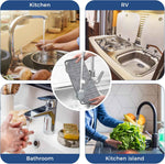 BFONS Silicone Faucet Handle Drip Catcher Drying Tray Mat Dish Soap Sponge Holder Accessories Gadgets for Kitchen Counter Bathroom Kitchen Sink Splash Guard -Grey