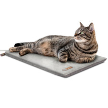 K&H Pet Products heated cat bed pad for indoor cats, thermostatically controlled, 12.5 x 25in gray