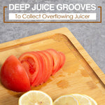 Extra Large Bamboo Cutting Board with Juice Groove and Handles for Kitchen