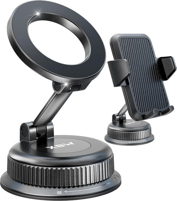 Car Phone Mount with Magnetic Clip for Magsafe & Android 360 Universal Suction Phone Mount for Dashboard Windshield Car Phone Holder for Car for iPhone 17 16 15 14 Pro Max Samsung Galaxy S25 Cell