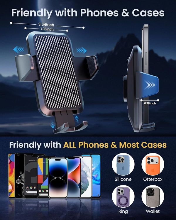 Car Phone Mount with Magnetic Clip for Magsafe & Android 360 Universal Suction Phone Mount for Dashboard Windshield Car Phone Holder for Car for iPhone 17 16 15 14 Pro Max Samsung Galaxy S25 Cell