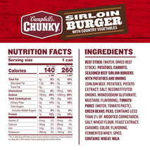 Campbell's Chunky Sirloin Burger with Country Vegetable Beef Soup, 16.3 oz Cans (Pack of 8)