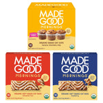 MadeGood Mornings Soft-Baked Oat Bars Variety Pack, 30 count, certified organic, gluten-free, vegan, kosher, non-GMO