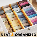 Bamboo dresser drawer dividers for organization and customization