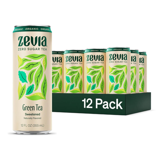 Zevia Zero Sugar Tea, Hibiscus Tea with Passionfruit, 12 oz Cans, 12-Pack, Naturally Sweetened, Zero Calorie, Non-GMO, Gluten-Free, Vegan