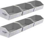 Large Fabric Trapezoid Storage Bins for Closet Organizer System 6 Pack