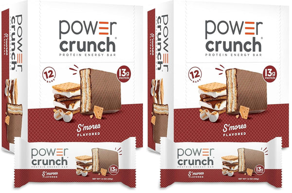 Power Crunch Protein Energy Wafer Bars, S'Mores, 1.4 Ounce, 12 Count