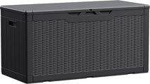 100 Gallon Waterproof Resin Deck Box for Patio Furniture and Garden Tools