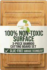 Luxury Bamboo Cutting Board Set of 3 with Glue-Free Surface Technology