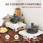 Sensarte 1.5 Qt Nonstick Saucepan with Lid, Swiss Granite Coating, Stay-cool Handle, PFOA Free