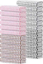 Kitinjoy Cotton 8 Pack Terry Kitchen Dish Cloths, 12 x 12 Inches Super Soft and Absorbent Dish Rags, Quick Drying Dish Towels for Washing Dishes, Mixed Color