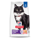 Hills science diet adult 1-6 sensitive stomach & skin dry cat food, grain free salmon, 13 lb bag