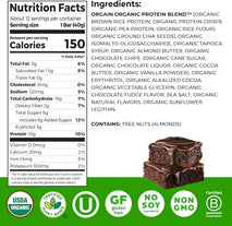 Orgain Organic Vegan Protein Bars, Chocolate Brownie, 10g Plant Based Protein, 12 Count