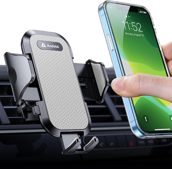 andobil 2026 Upgraded Car Phone Holder Mount for Vent, Military Sturdy Metal Clip Air Vent Phone Holder for Your Car Easy Used Cell Phone Car Mount for iPhone 17 Pro Max 15 14 13 Samsung S26 S25