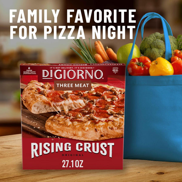 Digiorno Frozen Pizza, Rising Crust, Three Meat Pizza, Family Dinner