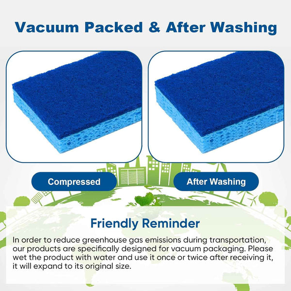 HOMEXCEL 24-Pack Non-Scratch Scrub Sponges for Cookware, Household, Bathroom