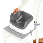 Ingenuity SmartClean Toddler Booster Seat for Kitchen Chair – Lightweight for on-the-go, Easy-Clean, 3-Point Harness Strap – Booster Seat for Dining Table, Slate