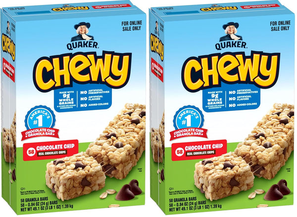 Quaker Chewy Granola Bars, 3 Flavor Variety Pack, 58 Count