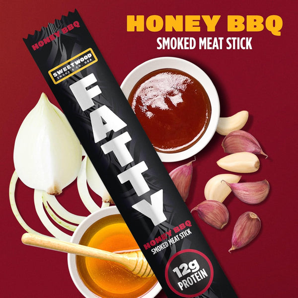 Grass Fed Beef and Pork Meat Sticks, 12g Protein, Honey BBQ, 2 oz, Pack of 5