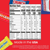 Butterfinger, CRUNCH, Baby Ruth, 100 Grand assorted fun size candy bars, 60-count bulk pack, perfect for sharing