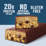 CLIF BUILDERS + Caffeine Protein Bars, Chocolate Chip Cookie Dough Flavor, 20g Plant Based Protein, Gluten Free, Non-GMO, Low Glycemic, No Artificial Sweeteners, 2.4 oz, 12 Pack
