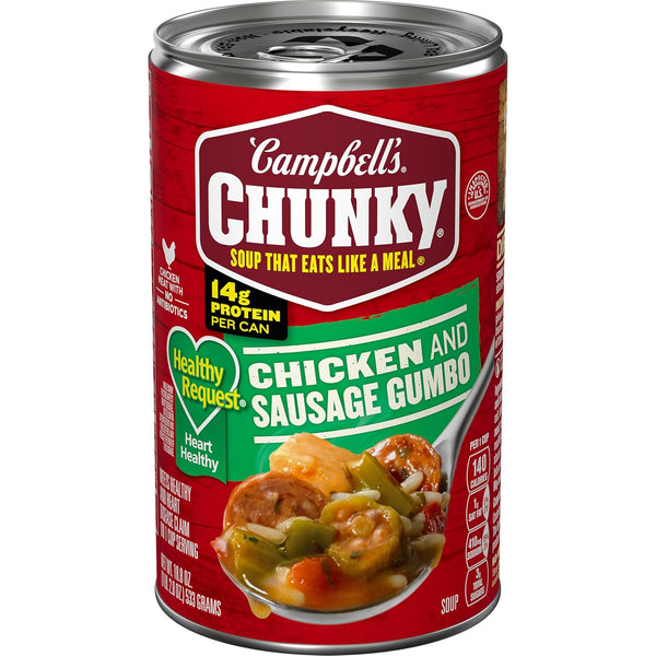 Campbell's Chunky Healthy Request Roasted Chicken Soup, 12-Pack, 18.6 Oz Cans with Vegetables