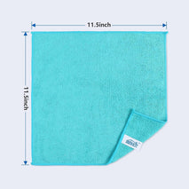 HOMEXCEL Microfiber Cleaning Cloth 210GSM, Pack of 12, Size:11.5" x 11.5", Ultra-Soft, High-Density Non-Abrasive Cleaning Towels for Cars, Glass, Kitchen, Reusable Rags, Blue/Green/Yellow/Pink