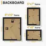Vittanly 15 Pack Picture Frames Collage Wall Decor for Mounting or Tabletop Display, Gallery Frame Set for Family, Multi Sizes Including 3pcs 8x10, 6pcs 5x7, 6pcs 4x6, Black