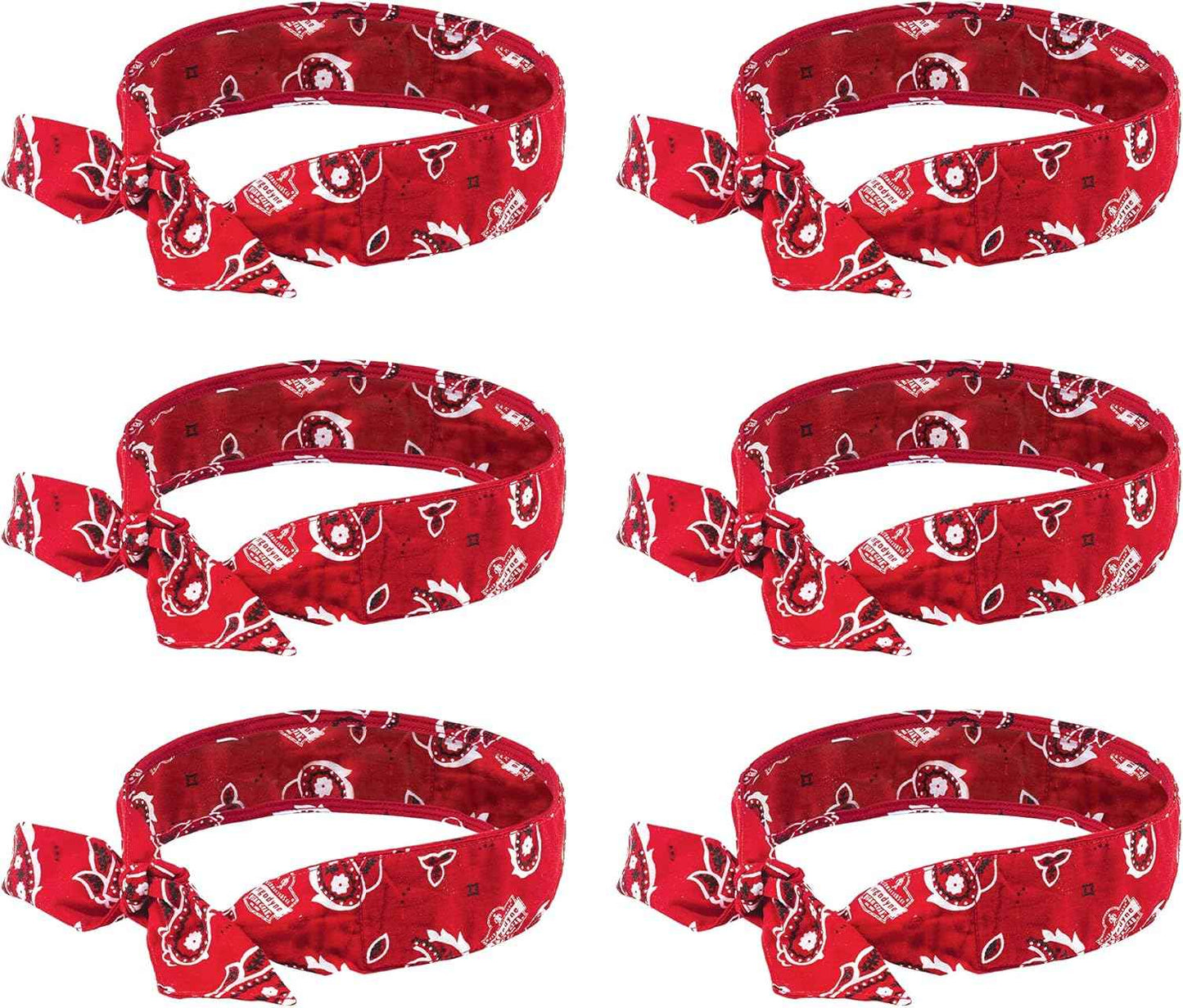 Ergodyne Chill Its 6700 Cooling Bandana, Evaporative Polymer Crystals for Cooling Relief, Tie for Adjustable Fit, Blue