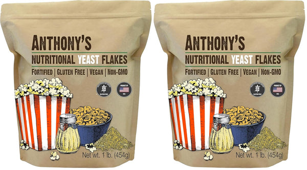 Anthony's Premium Fortified Nutritional Yeast Flakes 1 lb Gluten Free Non GMO Vegan