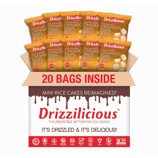 Mini flavored rice cakes in birthday cake flavor, 90 calories per bag, vegan and gluten free