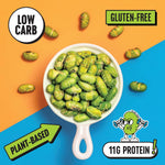 High protein edamame bean snacks, low carb and gluten free, vegan and keto friendly