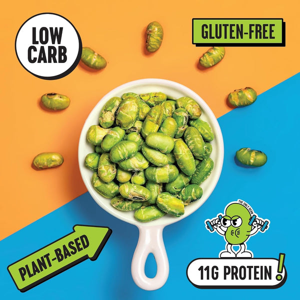 High protein edamame bean snacks, low carb and gluten free, vegan and keto friendly