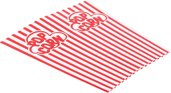 Popcorn containers for home movie theater use, 100 pack, striped white and red paper