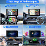 7" portable wireless car stereo with Apple CarPlay, Android Auto, and backup camera for all vehicles