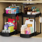 Ukeetap Multi-Purpose Pull-Out Storage Organizers for Bathroom and Kitchen