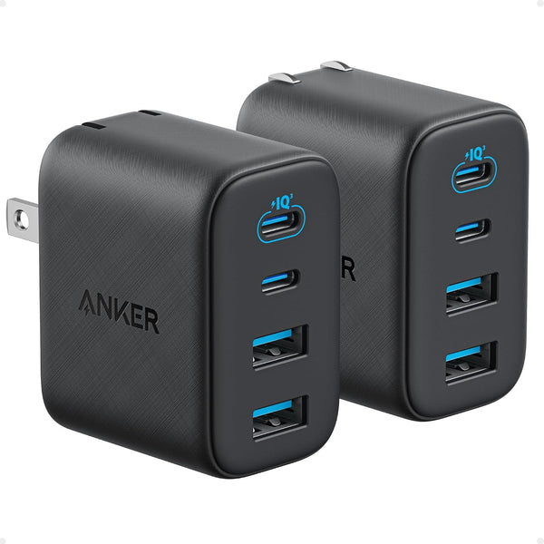 Anker Zolo USB C Charger Block,2-Pack Type C Charger Fast Charging with 50W Max Output,2 USB-C and 2 USB-A,Compact and Stable Design,for iPhone 17/16 Series,MacBook,iPad,Pixel,Galaxy,and More (White)