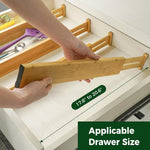 Adjustable bamboo drawer dividers for kitchen, bathroom, and bedroom