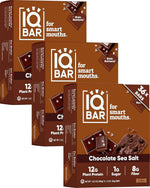 IQBAR Clean Plant Protein Bars - Chocolate Lovers Variety - 12 Count
