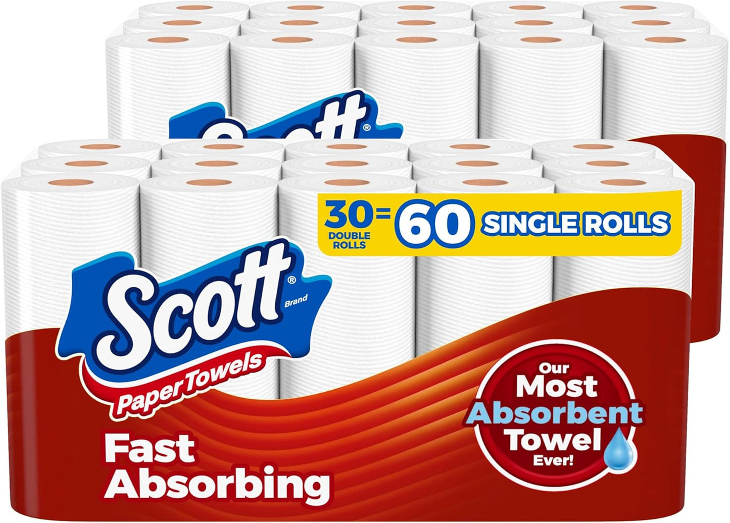 Scott Paper Towels, Choose-A-Sheet, 6 Double Rolls = 12 Regular Rolls (108 Sheets Per Roll)