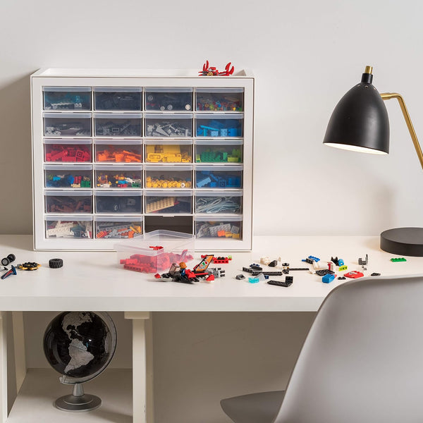 24-Drawer Plastic Storage Organizer for Small Parts and Tools