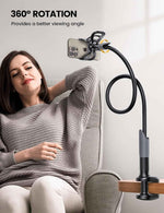 Lamicall Gooseneck Phone Holder for Bed - Cell Phone Mount Clamp Clip, Flexible Long Arm, Overhead Mount for Desk Headboard Bedside, for iPhone Air 17 Pro Max, 16 Pro Max, 15, 14 & 4-7" Phone