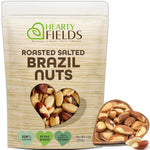 Brazil Nuts Roasted and Salted, No Shell, Whole, 16oz, Packed Fresh in Resealable Bag