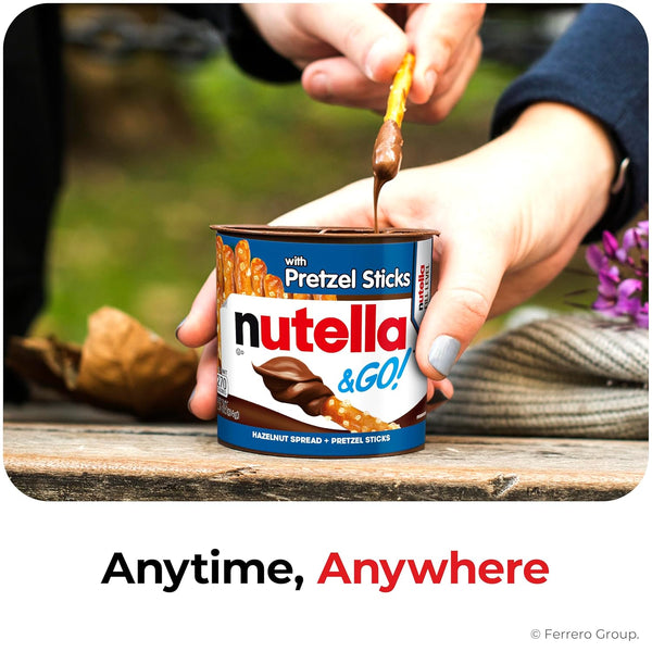 Nutella & GO! Chocolate Hazelnut Spread with Pretzel Sticks, 24 Snack Packs, 1.9 oz Each