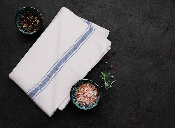 Utopia Towels 12 Pack Blue Dish Towels 100% Ring Spun Cotton Highly Absorbent Reusable Cleaning Bar